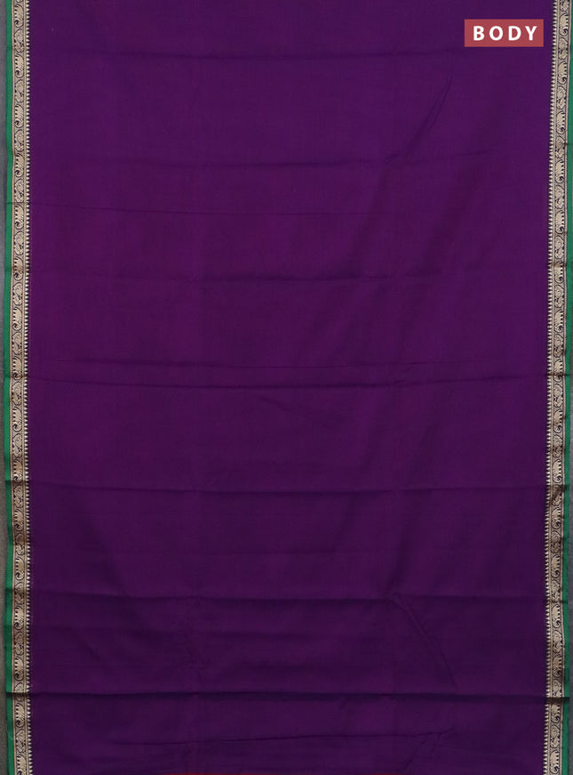 Narayanpet cotton saree violet and pink with plain body and thread woven border