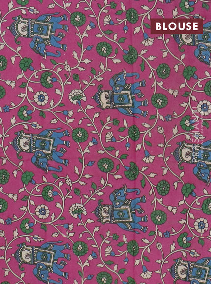 Narayanpet cotton saree violet and pink with plain body and thread woven border