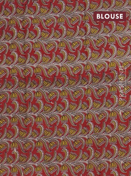 Narayanpet cotton saree chikku shade and red maroon with plain body and thread woven border