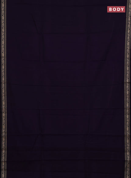 Narayanpet cotton saree violet and beige with plain body and thread woven border