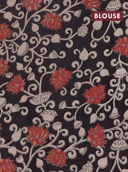 Narayanpet cotton saree red shade and black with plain body and thread woven border