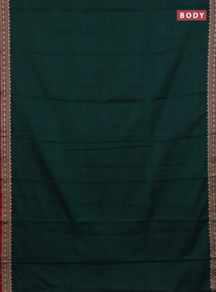 Narayanpet cotton saree green and maroon light green with plain body and thread woven border