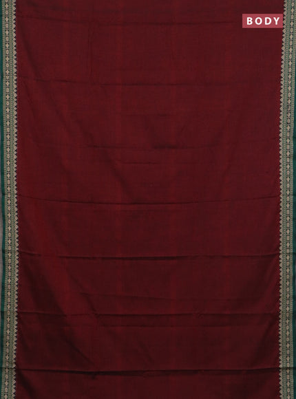 Narayanpet cotton saree maroon and green beige with plain body and thread woven border