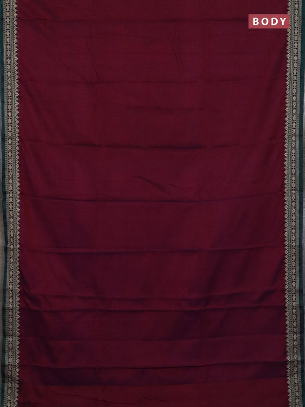 Narayanpet cotton saree dual shade of purple and green blue with plain body and thread woven border
