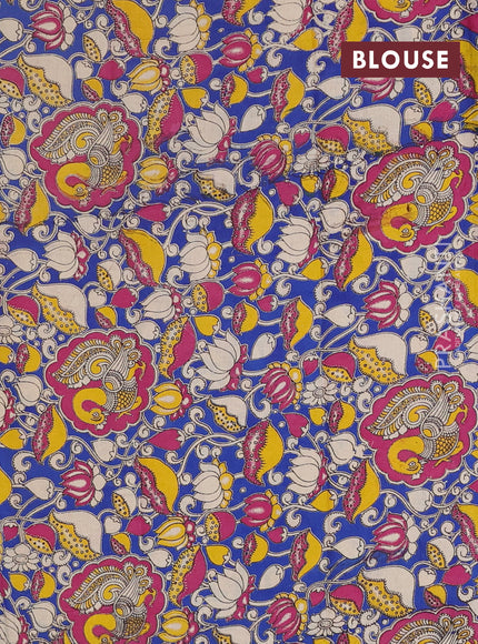 Narayanpet cotton saree dual shade of pink and blue with plain body and thread woven border