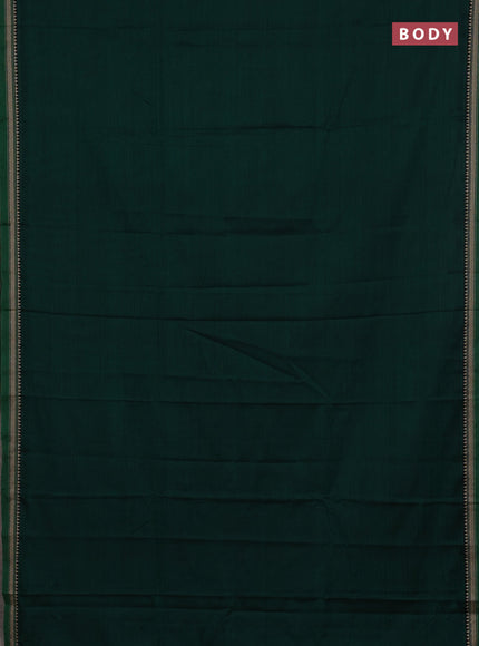 Narayanpet cotton saree green and pink with plain body and thread woven border