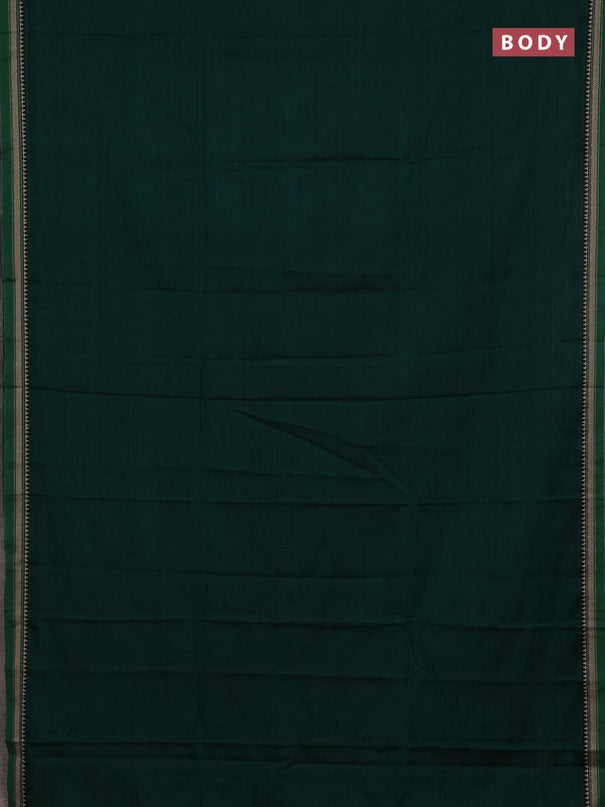 Narayanpet cotton saree green and pink with plain body and thread woven border