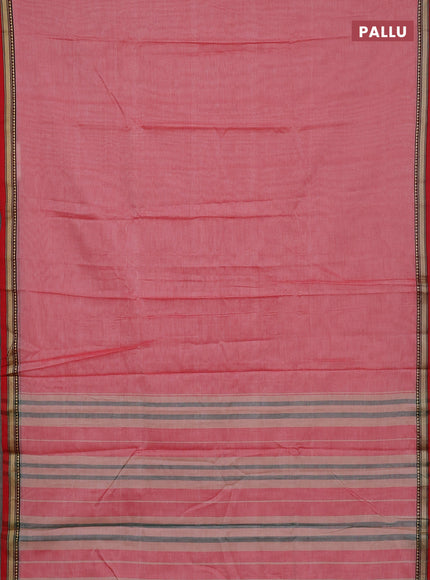 Narayanpet cotton saree red and maroon with plain body and thread woven border