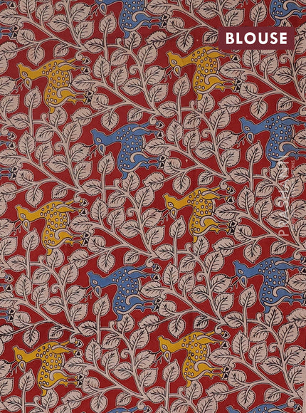 Narayanpet cotton saree red and maroon with plain body and thread woven border