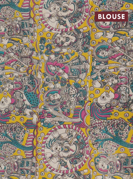 Narayanpet cotton saree pink and green beige with plain body and long thread woven border