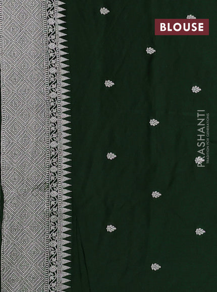 Art mushru silk saree sap green with allover thread & zari woven jamdhani weaves and zari woven border