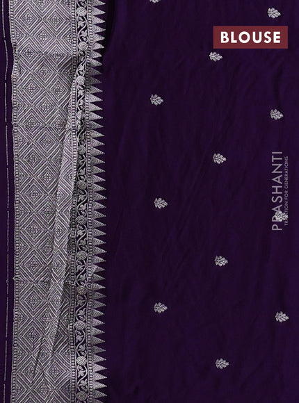 Art mushru silk saree violet with allover thread & zari woven jamdhani weaves and zari woven border