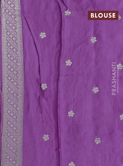 Art mushru silk saree lavender with zari woven buttas and long zari woven border