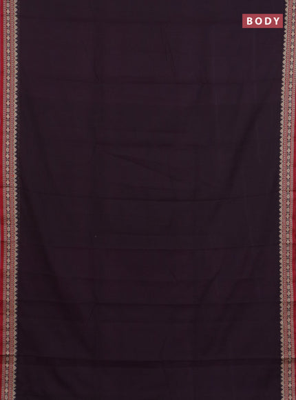 Narayanpet cotton saree wine shade and maroon with plain body and thread woven border