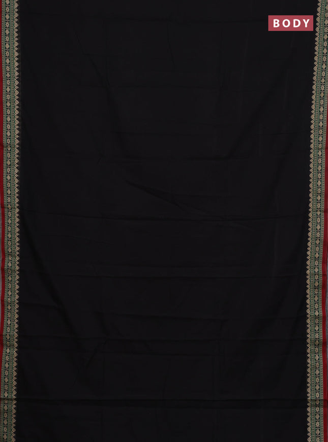 Narayanpet cotton saree coffee brown and maroon with plain body and thread woven border