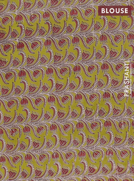 Narayanpet cotton saree dual shade of pink and light green with plain body and thread woven border