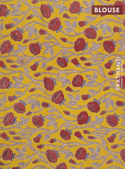 Narayanpet cotton saree maroon and yellow with plain body and long thread woven border