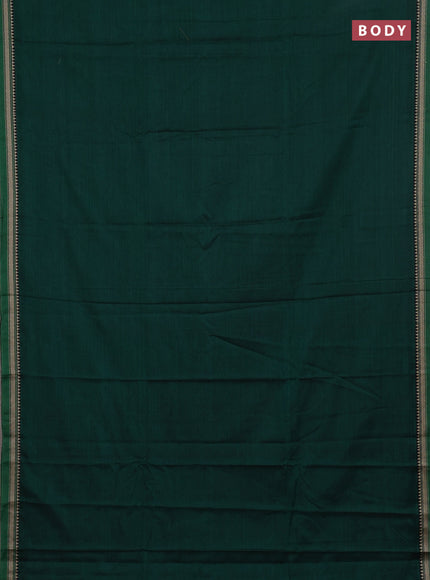 Narayanpet cotton saree green and beige with plain body and thread woven border