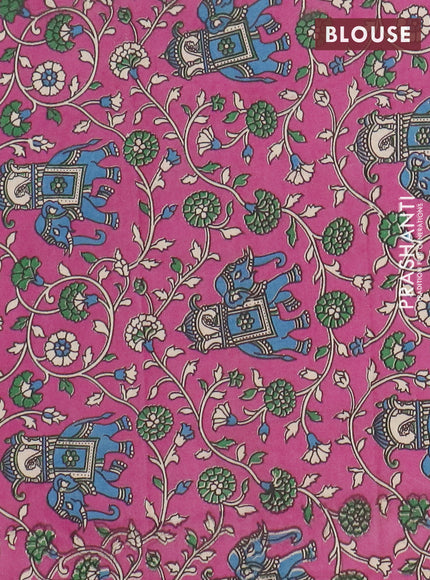 Narayanpet cotton saree black and pink with plain body and thread woven border