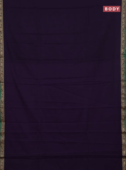 Narayanpet cotton saree violet and orange with plain body and thread woven border