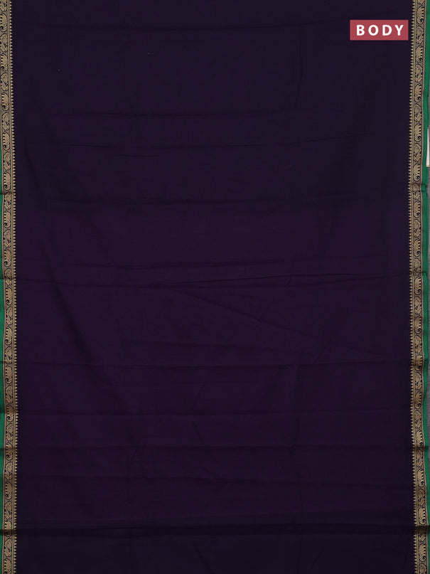 Narayanpet cotton saree violet and orange with plain body and thread woven border