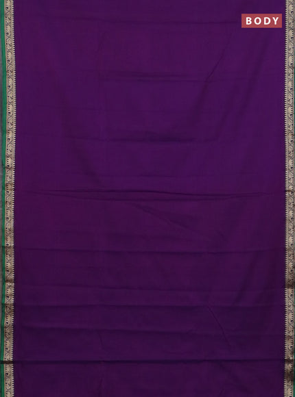 Narayanpet cotton saree violet and pink with plain body and thread woven border