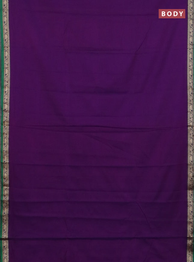 Narayanpet cotton saree violet and pink with plain body and thread woven border