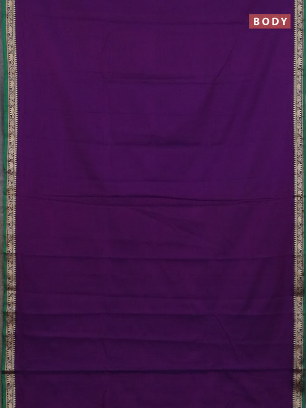 Narayanpet cotton saree violet and pink with plain body and thread woven border