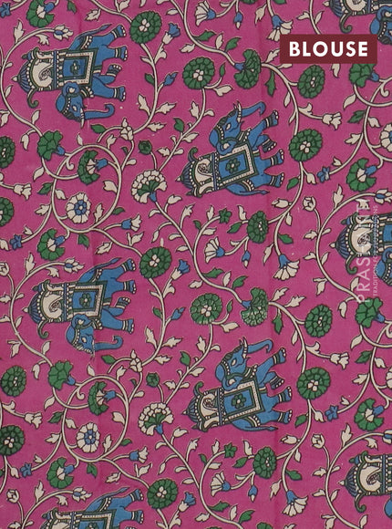Narayanpet cotton saree violet and pink with plain body and thread woven border