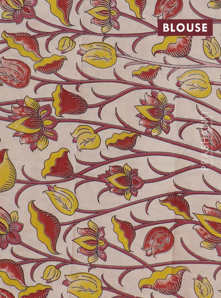 Narayanpet cotton saree violet and beige with plain body and thread woven border