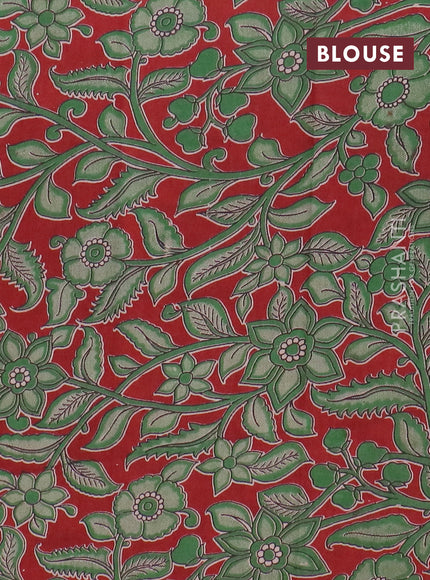 Narayanpet cotton saree green and maroon with plain body and long thread woven border