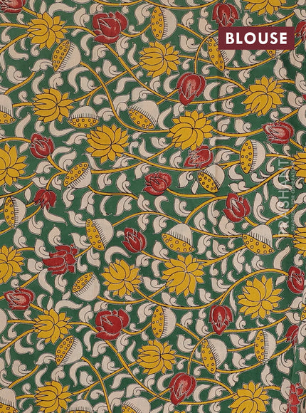 Narayanpet cotton saree rust shade and green with plain body and long thread woven border