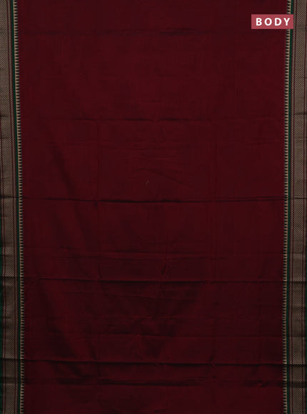 Narayanpet cotton saree deep maroon and maroon with plain body and thread woven border
