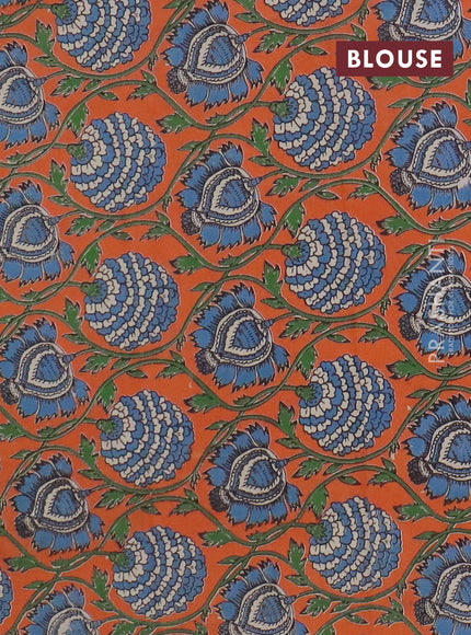 Narayanpet cotton saree light green and orange with plain body and thread woven border