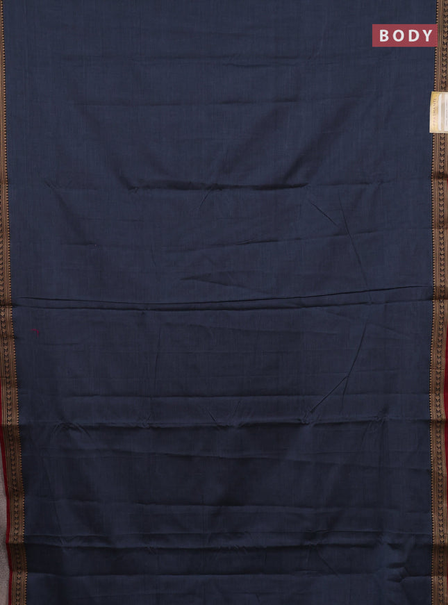 Narayanpet cotton saree purple and maroon with plain body and thread woven border