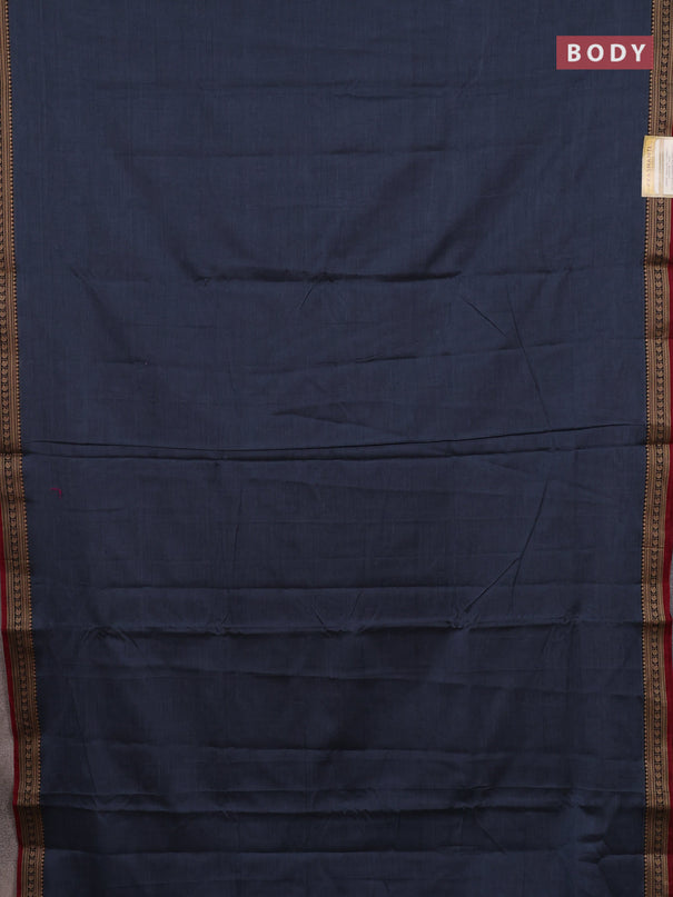 Narayanpet cotton saree purple and maroon with plain body and thread woven border