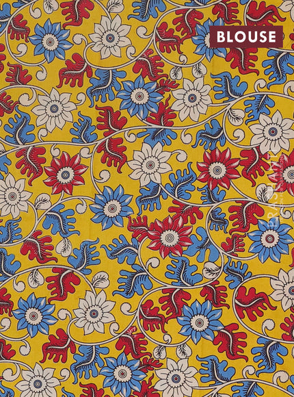 Narayanpet cotton saree dual shade of greenish blue and yellow with plain body and thread woven border