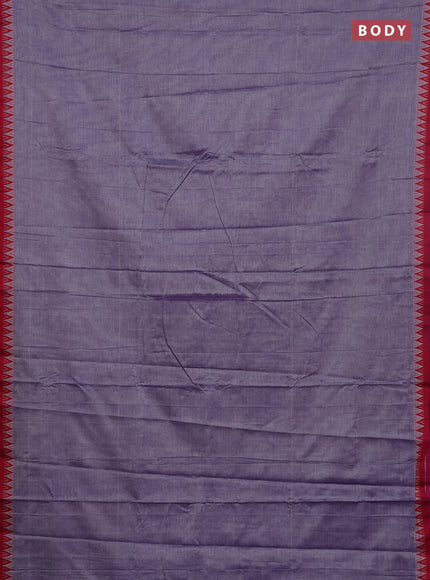 Narayanpet cotton saree lavender and maroon with plain body and thread woven border