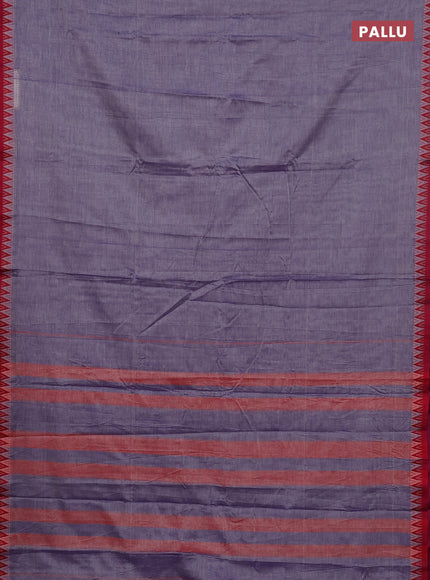 Narayanpet cotton saree lavender and maroon with plain body and thread woven border