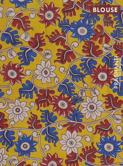 Narayanpet cotton saree purple and yellow with plain body and thread woven border