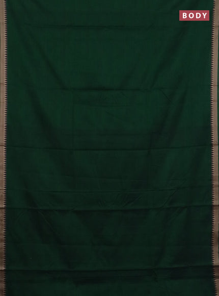 Narayanpet cotton saree green and light green with plain body and thread woven border