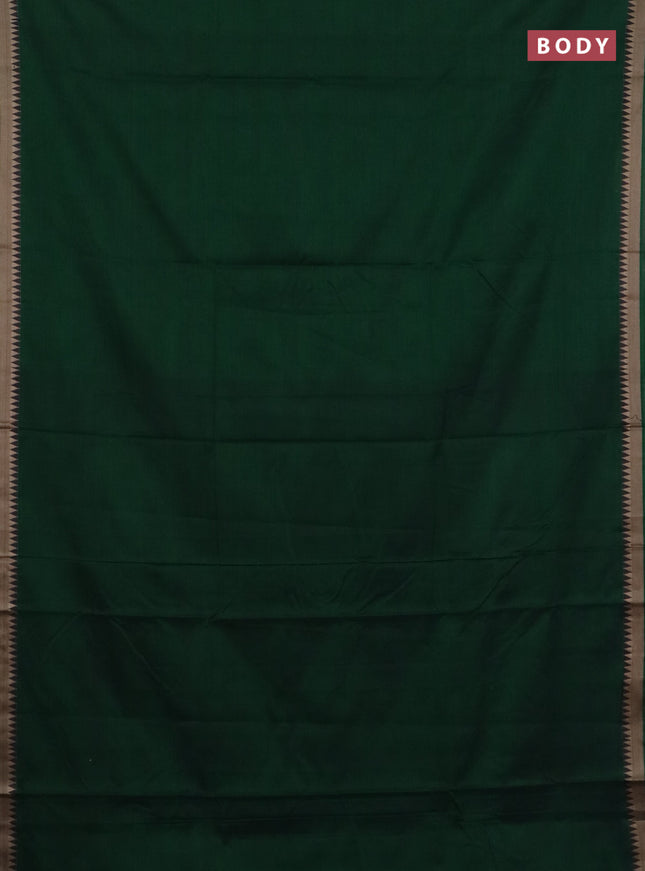 Narayanpet cotton saree green and light green with plain body and thread woven border
