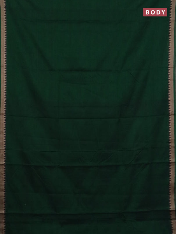 Narayanpet cotton saree green and light green with plain body and thread woven border