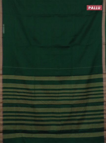 Narayanpet cotton saree green and light green with plain body and thread woven border