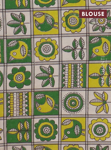 Narayanpet cotton saree green and light green with plain body and thread woven border