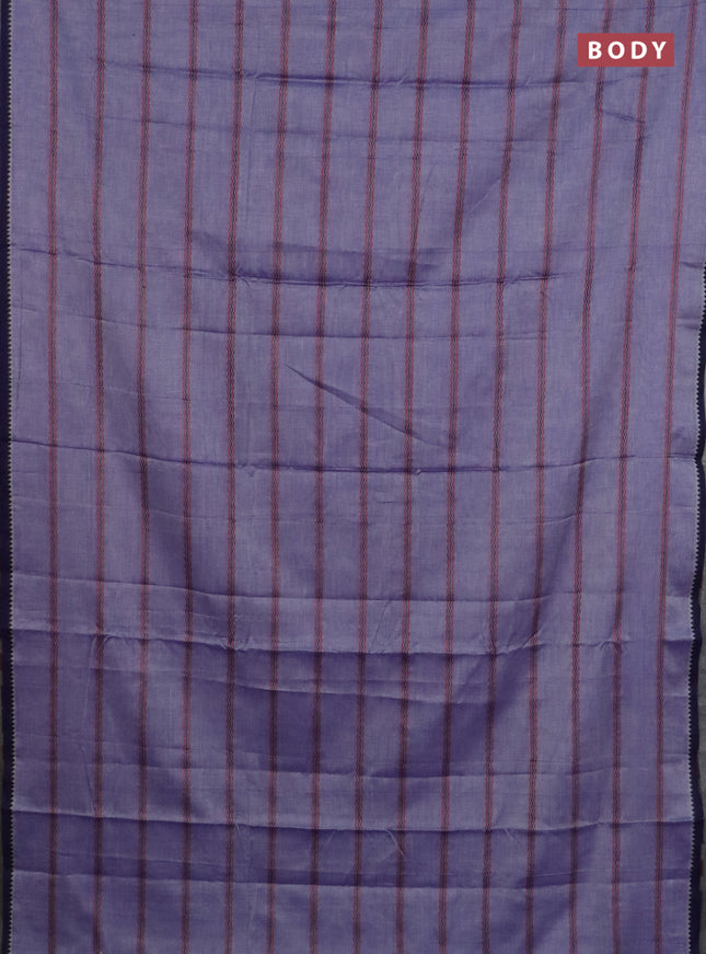 Narayanpet cotton saree lavender and violet with allover thread weaves and temple design simple border
