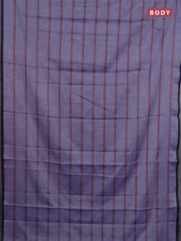 Narayanpet cotton saree lavender and violet with allover thread weaves and temple design simple border
