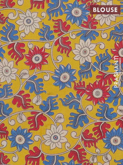 Narayanpet cotton saree violet and yellow with allover thread weaves and temple design simple border