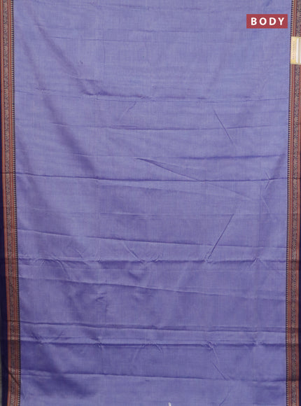 Narayanpet cotton saree lavender and beige with plain body and thread woven border