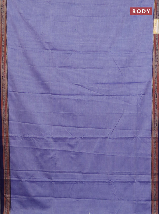 Narayanpet cotton saree lavender and beige with plain body and thread woven border